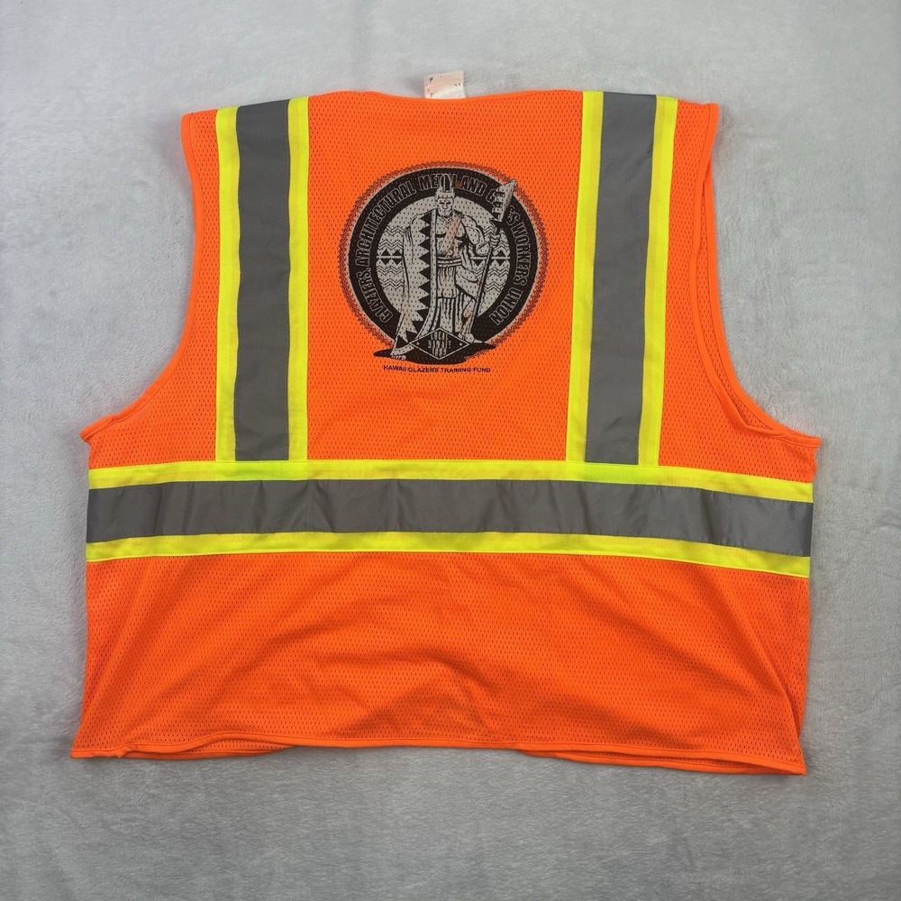 Hawaii Glazers Architectural Metal And Glass Workers Union Orange Safety Vest XL